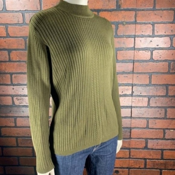 Worthington Sweaters - Worthington Women's Cowl Olive/Brown Sweater L